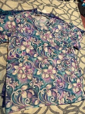 scrub tops set of 3 cotton medium
